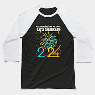 Adoring 2024: Fireworks Celebration Baseball T-Shirt